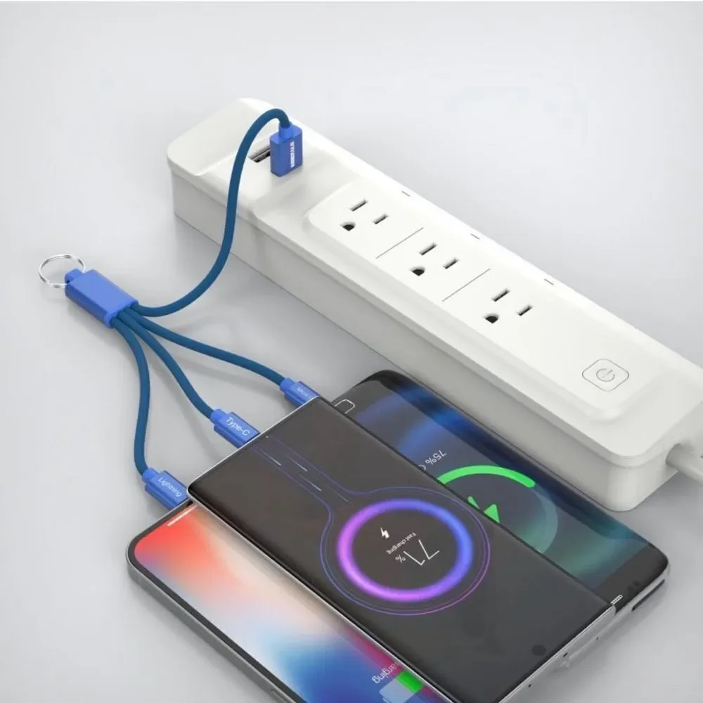 Emerald 3-in-1 Keychain Charging Cable